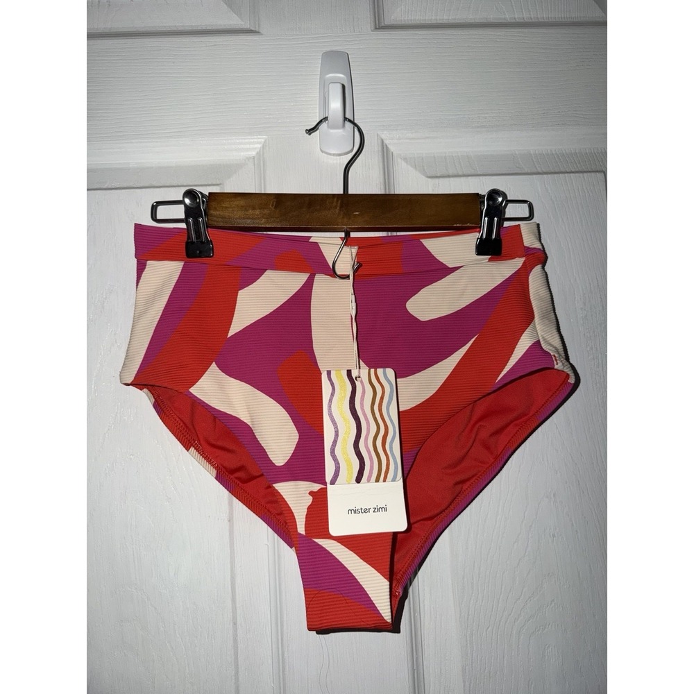 NEW Mister Zimi Swim Birdie Bikini Bottoms High Waisted Peponi Print Multi US 6